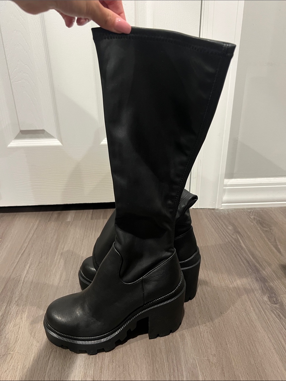 Women’s Black Knee-High Platform Boots